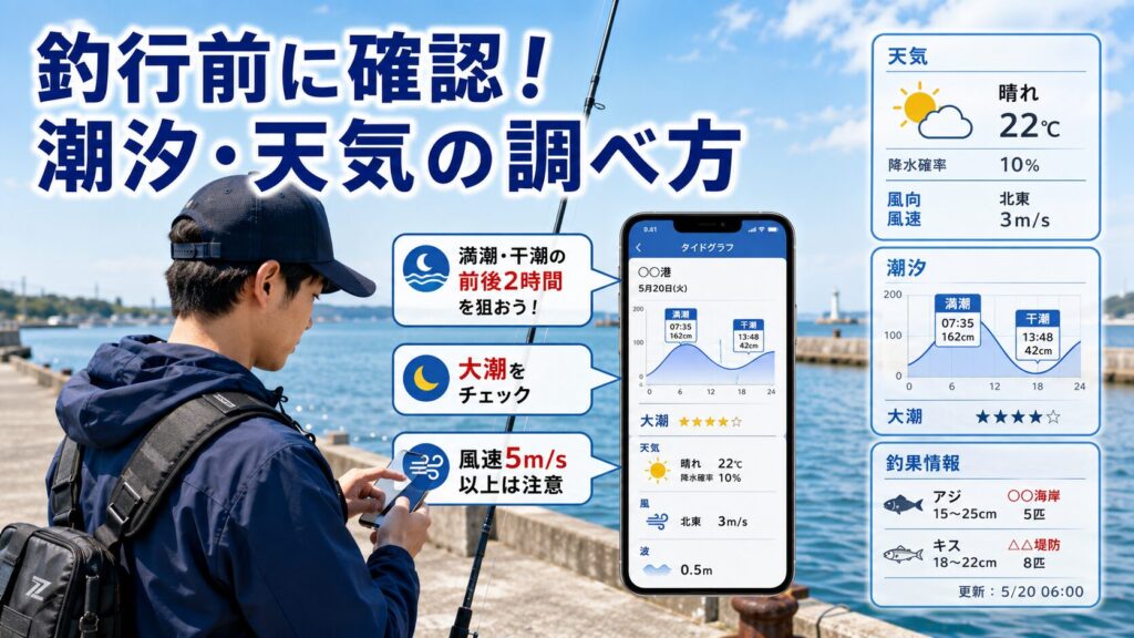 釣行前に確認！潮汐・天気の調べ方