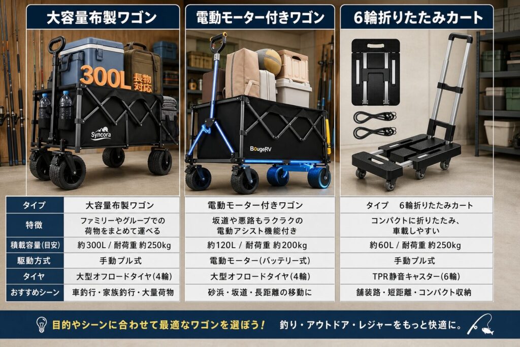 比較するキャリーカート3商品