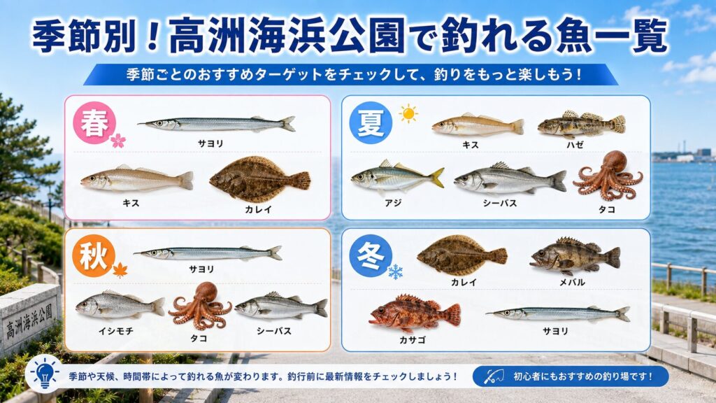 季節別！高洲海浜公園で釣れる魚一覧