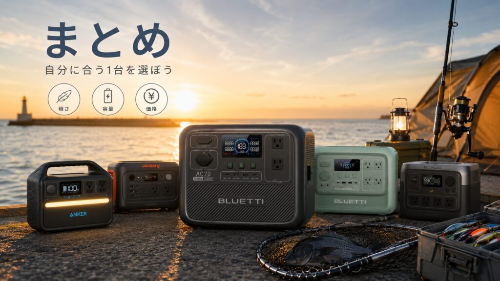 まとめ 〜迷ったらこの1台！あなたにぴったりのポータブル電源はこれだ〜