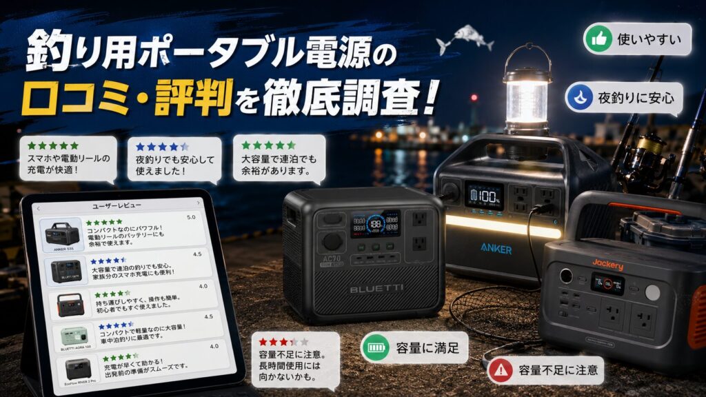 釣り用ポータブル電源の口コミ・評判を徹底調査！