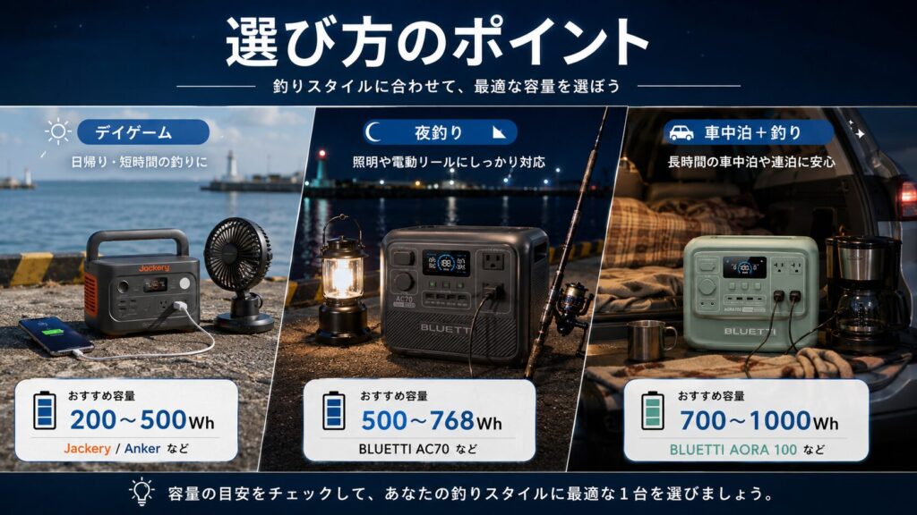 選び方のポイント 〜あなたの釣りスタイルに合った1台はコレだ！〜
