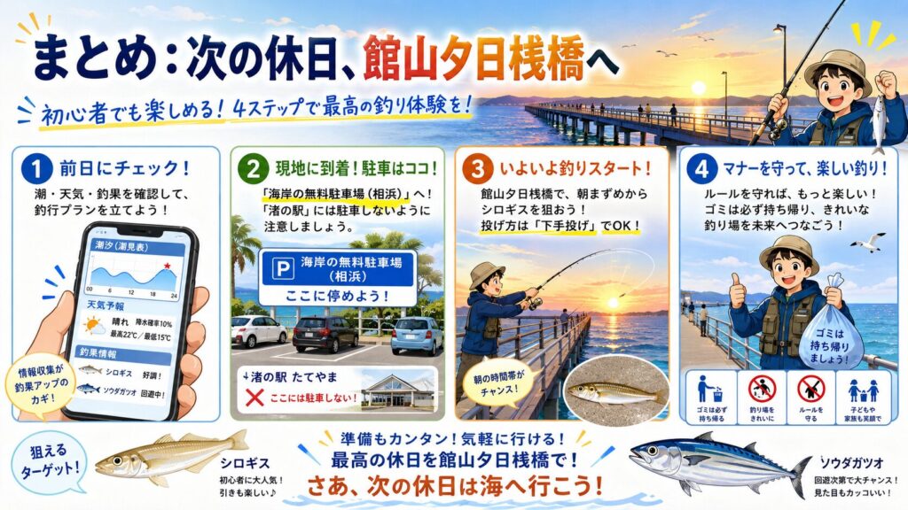 館山夕日桟橋でシロギス・ソウダガツオを釣る前に用意する事のまとめ