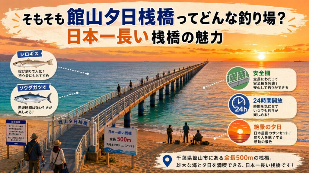 そもそも館山夕日桟橋ってどんな釣り場？日本一長い桟橋の魅力