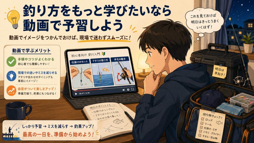 釣り方をもっと学びたいなら動画で予習しよう
