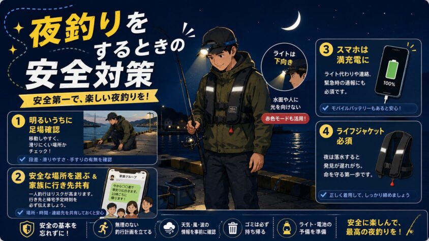 夜釣りをするときの安全対策