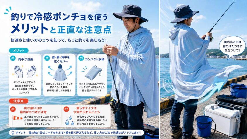 釣りで冷感ポンチョを使うメリットと正直な注意点