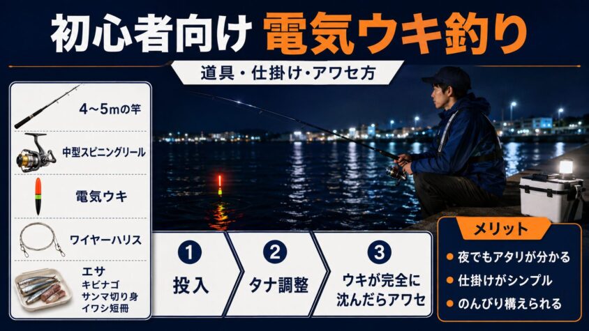 初心者向け釣り方1：電気ウキ釣り